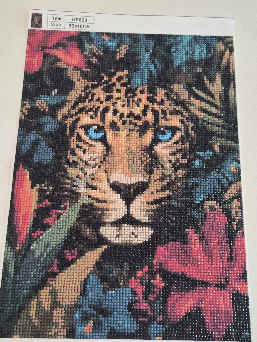 3 For $15 Completed Diamond Art Leopard picture (11 in x 14 in)